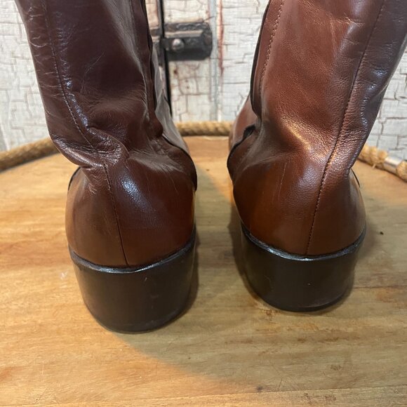 Vintage 60's Beatle ankle Florsheim Imperial Duke side-zip boots cognac leather. - Picture 4 of 9